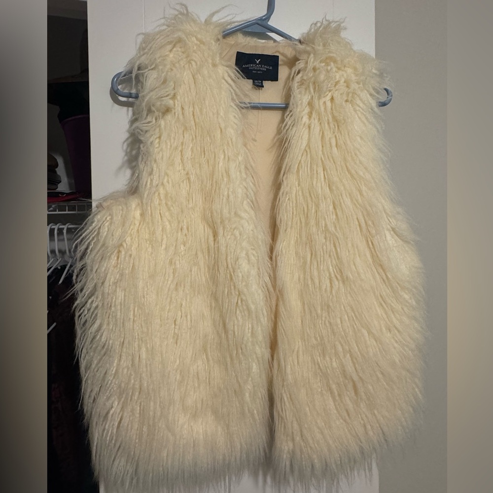 American Eagle Faux Fur Vest XS